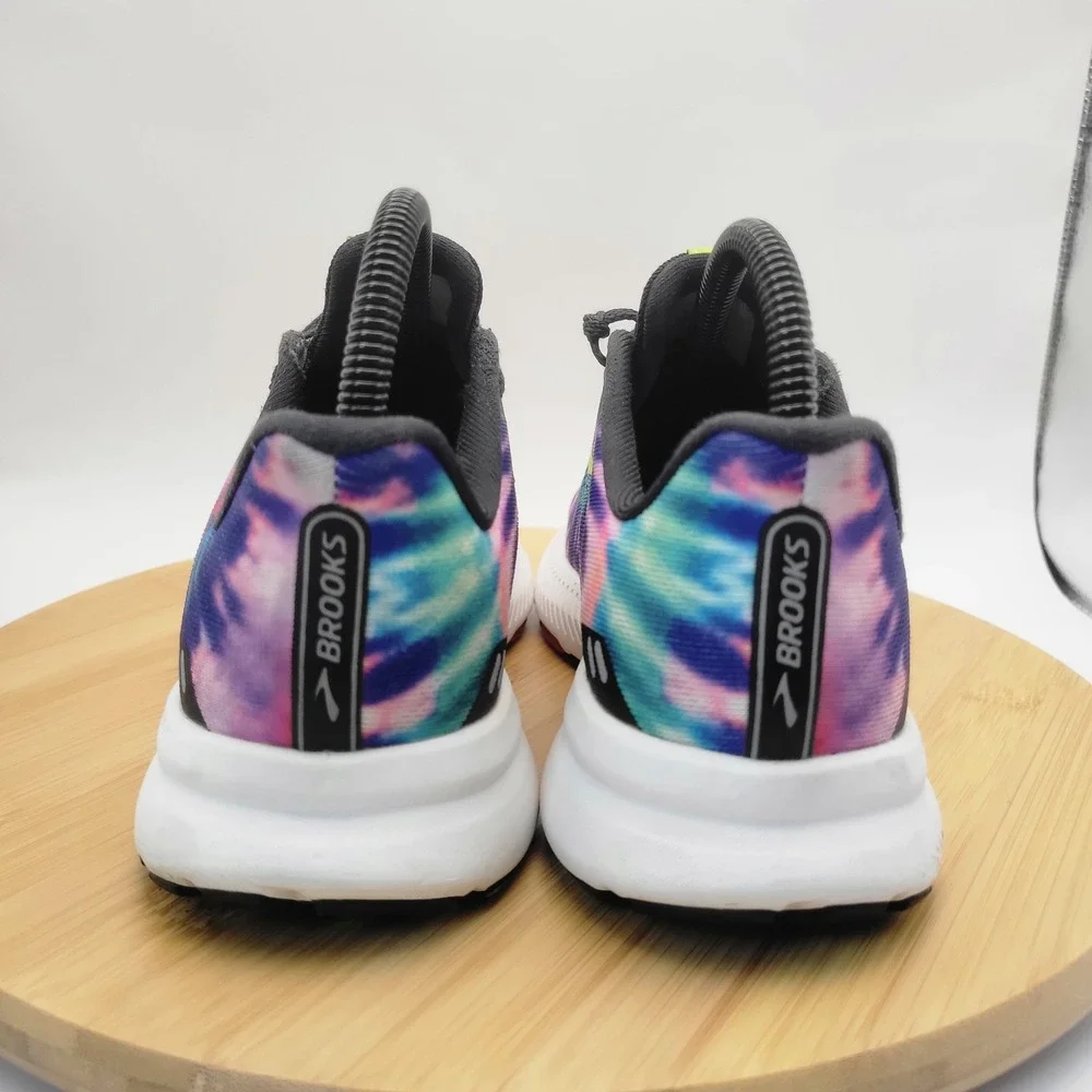 Brooks Launch 8 Tie Dye Running Shoes Womens 7 Black Multi Color 1203451B051